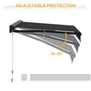 Outsunny 3 x 2.5m Electric Awning with LED Light, Sun Canopies for Patio