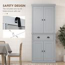 HOMCOM Freestanding Kitchen Storage Cabinet Drawers Cupboards Shelves Grey