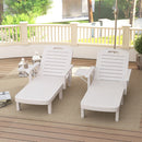 Outsunny Set of 2 Resin Reclining Sun Loungers for Garden