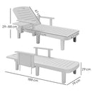 Outsunny Set of 2 Resin Reclining Sun Loungers for Garden