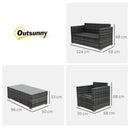 Outsunny Rattan Sofa Set 4 Piece - Grey