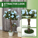 Outsunny Set of 2 90cm Artificial Rose Tree, Fake Decorative Plant
