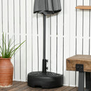 Outsunny Half Round Patio Umbrella Base for 3.8 cm or 4.8 cm Pole, Black