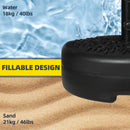 Outsunny Half Round Patio Umbrella Base for 3.8 cm or 4.8 cm Pole, Black