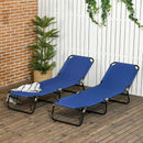 Outsunny Folding Sun Loungers Set of 2 with Adjustable Backrest