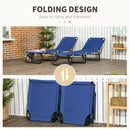 Outsunny Folding Sun Loungers Set of 2 with Adjustable Backrest