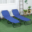 Outsunny Folding Sun Loungers Set of 2 with Adjustable Backrest