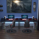 L-Shaped Gaming Desk, Computer Corner Desk, Home Office Workstation with Cable Management, 145 x 81 x 76cm, Black, Left