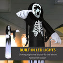 HOMCOM 12' Inflatable Halloween Skeleton Ghost with Lights 12ft 360cm