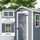 Outsunny 4 x 6ft Plastic Garden Shed with Floor, Window and Lockable Door
