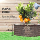 Outsunny Galvanised Planter with Gloves, 120 x 120 x 43cm, Light Green