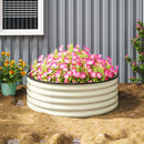 Outsunny Galvanised Planter with Gloves, 120 x 120 x 43cm, Light Green