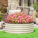 Outsunny Galvanised Planter with Gloves, 120 x 120 x 43cm, Light Green