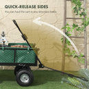 Outsunny Garden Cart with Removable Liner, Quick-Release Sides