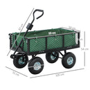 Outsunny Garden Cart with Removable Liner, Quick-Release Sides