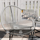 Outsunny Rattan Bistro Set, Cushioned Acapulco Chairs, Glass Table