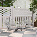 Outsunny Rattan Bistro Set, Cushioned Acapulco Chairs, Glass Table