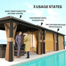 Outsunny 3.6 X 3(m) Metal Garden Hardtop Gazebo With Screened Curtain