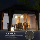 Outsunny 3.6 X 3(m) Metal Garden Hardtop Gazebo With Screened Curtain