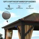Outsunny 3.6 X 3(m) Metal Garden Hardtop Gazebo With Screened Curtain