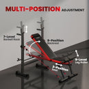 SPORTNOW Adjustable Weight Bench with Rack and Dip Stand 420KG Capacity