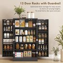 HOMCOM Kitchen Cupboard W/ 5 Tiers, 12 Spice Racks, Kitchen Storage Cabinet