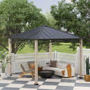 Outsunny 3 x 3(m) Hardtop Gazebo with Metal Roof and Wood Grain Frame
