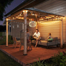 Outsunny 3 x 3(m) Hardtop Gazebo with Metal Roof and Wood Grain Frame