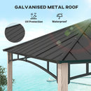 Outsunny 3 x 3(m) Hardtop Gazebo with Metal Roof and Wood Grain Frame