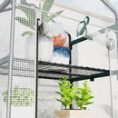 Outsunny 5 Tier Mini Greenhouse Grow House w/ Roll Up Door, White/Grey
