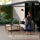 Outsunny 2.4 x 2.4 m Wall Mounted Pergola Gazebo, UPF30+