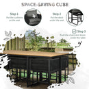 Outsunny Rattan Dining Set, Garden Table & Chair Sets w/ Space-saving Design