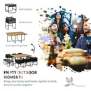 Outsunny Rattan Dining Set, Garden Table & Chair Sets w/ Space-saving Design