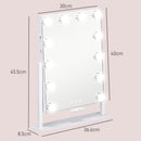HOMCOM Hollywood Lighted Makeup Mirror with Magnifier, USB Port, Phone Holder