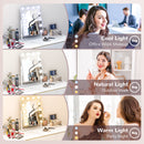 HOMCOM Hollywood Lighted Makeup Mirror with Magnifier, USB Port, Phone Holder
