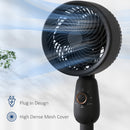 HOMCOM Pedestal Fan for Bedroom, Powerful Air Circulator with 3 Speed, Black