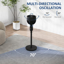 HOMCOM Pedestal Fan for Bedroom, Powerful Air Circulator with 3 Speed, Black