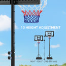 SPORTNOW 2.3-3.05m Basketball Hoop and Stand with Weighted Base and Wheels