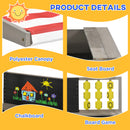 Outsunny Kids Wooden Sandpit, Sandbox W/ Canopy, Seats, For Gardens - Grey