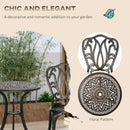 Outsunny 3 Piece Patio Bistro Set Outdoor Table Set with Umbrella Hole White