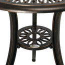 Outsunny 3 Piece Patio Bistro Set Outdoor Table Set with Umbrella Hole White