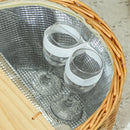 Outsunny Wicker Picnic Basket for 2 with Pine Wood Lid, Light Brown