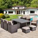 Outsunny Rattan Dining Set 10 Seater - Brown