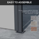 Outsunny Side Awning Retractable, Privacy Screen, 400x180cm, Light Grey