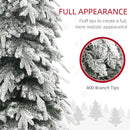 HOMCOM 7ft Flocked Pencil Christmas Tree with Auto Open, Steel Base