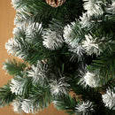 HOMCOM 5ft Artificial Pine Christmas Tree With Pinecones, Steel Base