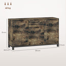HOMCOM Sideboard, Industrial Storage Cabinet for Living Room, Rustic Brown