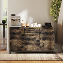 HOMCOM Sideboard, Industrial Storage Cabinet for Living Room, Rustic Brown