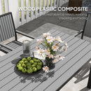 Outsunny 6 Seater Aluminium Garden Dining Set with Stackable Chairs, Grey