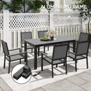 Outsunny 6 Seater Aluminium Garden Dining Set with Stackable Chairs, Grey